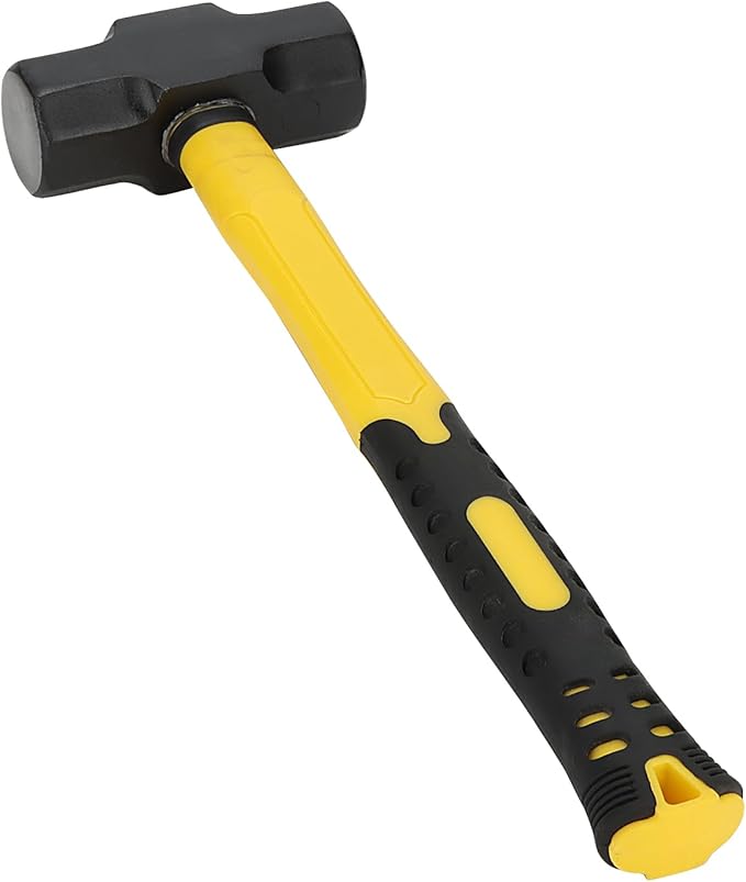 MANCHAP 2 PCS 14 Inch 3lbs Sledge Hammer with Fiberglass Handle, Drilling Crack Hammer, Club Hammer Tool for Demolition, Construction, Renovation, Yellow