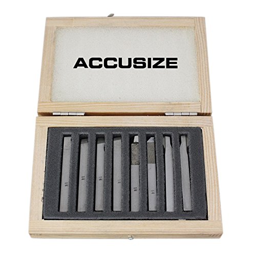 Accusize Industrial Tools 1/4'' 8 Pc H.S.S. Tool Bit Set, Pre-Ground for Turning and Facing Work, 2662-2001