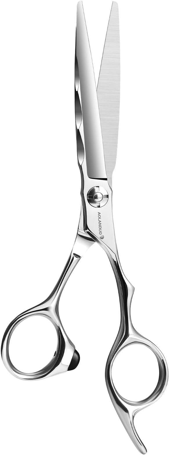 AOLANDUO 6" Professional Hair Shears ??Japanese VG10 Steel, Convex Edge with CNC-Wave Blade Design | Upgraded from Aichi 440C | Ergonomic Offset Handle for Barbers & Stylists