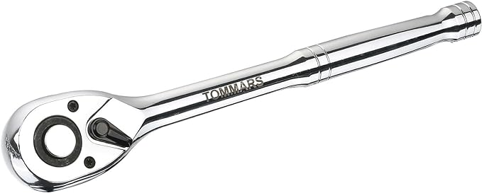 TOMMARS 1/2" Drive Ratchet Socket Wrench, 72-Tooth Quick-Release Socket Ratchet Wrench Reversible, Gifts for Men Mechanic Hand Tools