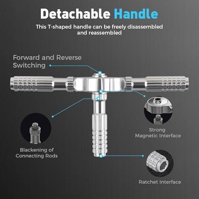 40 in 1 Magnetic Ratchet Screwdriver Set, 2026 New DIY Ratchet Screwdriver Set with T Handle Detachable, Multifunctional Precision Repair Tool Sets With Detachable Handle (40 in 1)