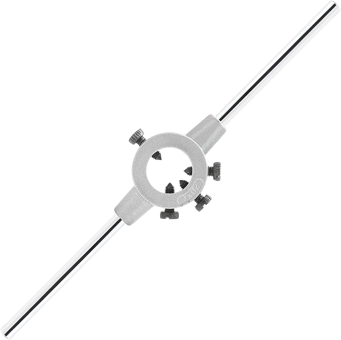 Qjaiune 20mm Round Die Stock Handle Wrench, Adjustable Die Wrench Handle Holder, Heavy Duty Threading Die Holder Handle (Metric, M4.5-M6)
