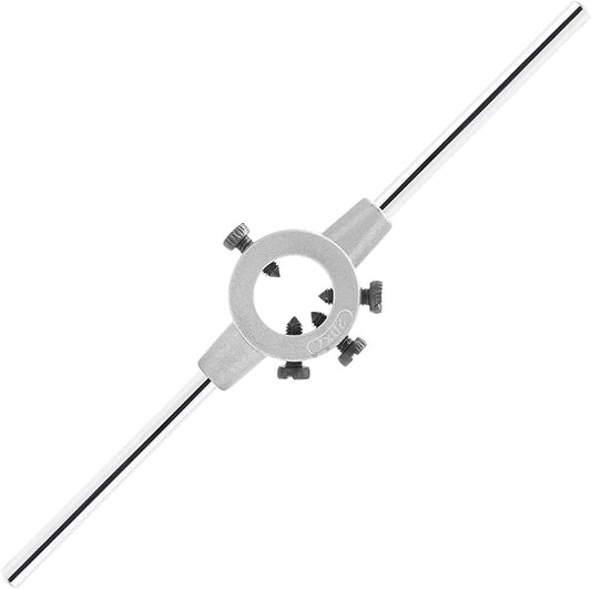 Qjaiune 20mm Round Die Stock Handle Wrench, Adjustable Die Wrench Handle Holder, Heavy Duty Threading Die Holder Handle (Metric, M4.5-M6)