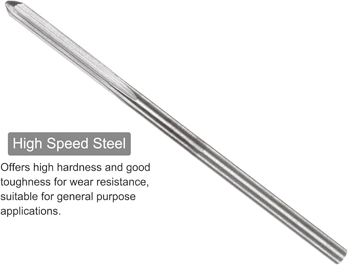 uxcell Chucking Reamers, 2.5mm H7 Metric Machine Reamer Drill Bit for Metal Wood Hole Reaming, Straight Flute High Speed Steel Tool
