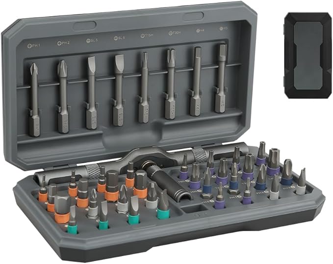 42 in 1 Magnetic Ratchet Screwdriver Set, Precision Screwdriver Mini Removable Self-assembly Magnetic DIY Precision Tool kit for Computer, Laptop, Game Console, Bicycles, Furniture, Ring Doorbell