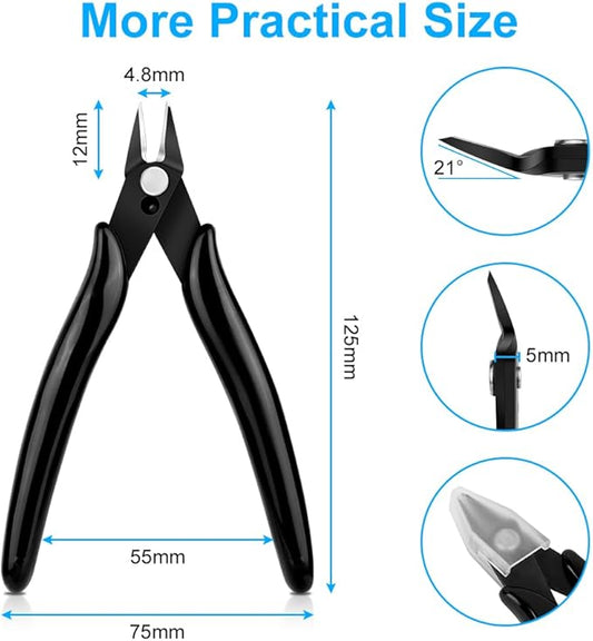 Ainiv Wire Cutters, 2PCS Spring-loaded Side Cutters Flush Cutters, Diagonal Cutters Precision Side Cutters, Diagonal Cutting Pliers in CRV Steel, Heavy Duty Cutting Pliers for Electrical, Homes