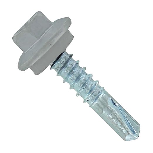 Fasteners Plus ST Fastening Maxx SteelBinder Metal to Metal #12 X 1 Light Gray Screws with EPDM Rubber Washer, 250-Count - Designed for Roofing and Siding Panels