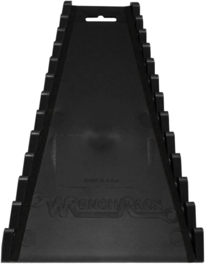 Protoco 2011 Standard 12 Piece Wrench Rack, Magnetic, Tool Organizer for Tool Box, Tool Cart or Wall Mounted, Black