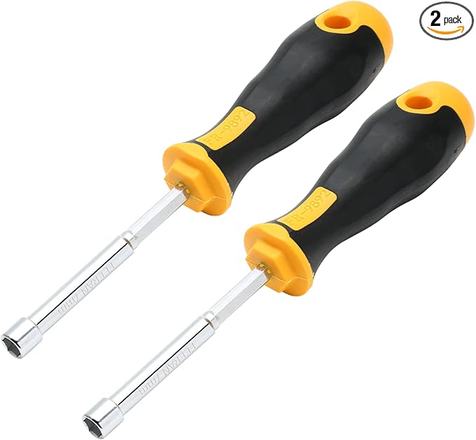 2Pcs 7mm Socket Wrench Screwdrivers High-Carbon Steel Hex Nut Driver for DIY Hand-Making, Repairs