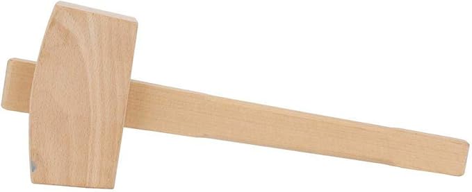13.8" Beech Wood Mallet, Manual Ice Hammer, Solid Carpenter Woodworking Carving Mallet, Woodworking Hand Tool