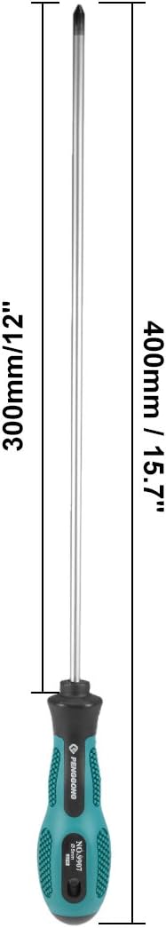 uxcell #1 Phillips Screwdriver 12 Inch Round Shaft Non Slip Comfortable Handle