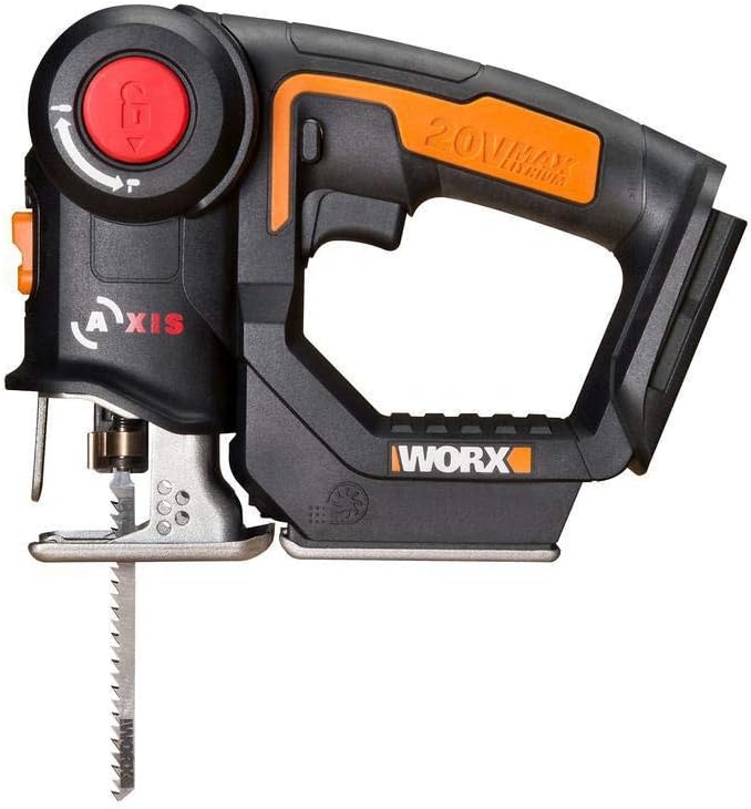 WORX Cordless Reciprocating Saw&Jigsaw, 20V ¾" 2-in-1 Saw, ¾" Stroke Length, 2-in-1 functions, 4 Blades for Different Materials, Compact&Lightweight Design, Tool Only, PowerShare