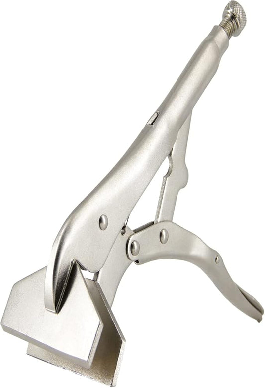 10-inch Locking Sheet Metal Clamp, Heavy Duty Sheet Metal Grip Tool, Heat-Treated Nickle Plated Welding Plier