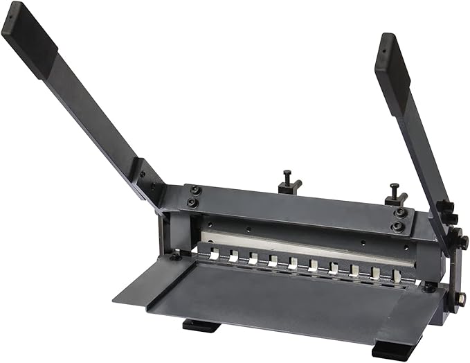 KAKA INDUSTRIAL Metal Shears,12 Inch Bench Top Hand Shear, Metal Cutter for Sheet, Plate Steel,12x1/25 in Cutting Capacity, Grey, Portable Workbench-Mounted Tool BHS-12