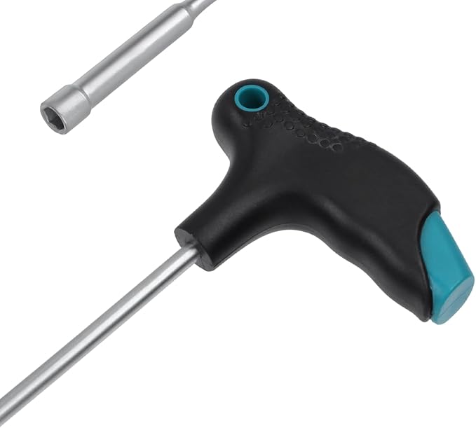 Antrader 5.5mm T-Handle Hex Nut Driver, Chrome Vanadium Steel Socket Wrench Screwdriver, Magnetic Tip Tightening and Loosening Tool with 6.3-Inch Shaft