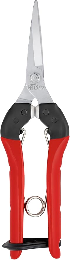 Felco F322 Pruning Snips ??9.84" Garden Clippers with Curved Blade & Rounded Tip | Pruning Shears for Gardening | Garden Snips and Pruners with Carbon Steel Blade, Sap Groove