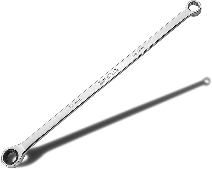 DURATECH 14mm Extra Long Ratcheting Wrench, Metric, CR-V Steel