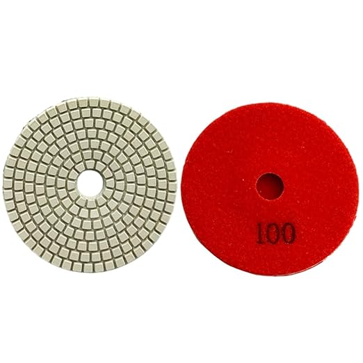 4" Wet Diamond Polishing Pad - 3 Packs of 100 Grit - White Resin for Granite, Marble, Quartz, Engineered Stone