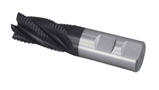 Accusize Industrial Tools 1'' Dia, M42 8% Cobalt Tialn Roughing End Mill, Coarse Tooth, 1'' Shk Dia, 2'' Flt Length, 4-1/2'' Oal, 5 Flute, 1102-0001
