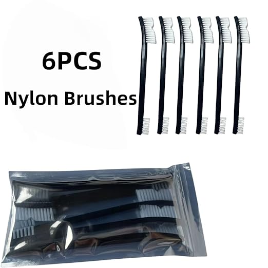6-Pack Ultimate Detailing Brush Set: Heavy-Duty Nylon & Wire Brushes for Cars, Kitchens & Tight Spaces ??Ergonomic Grip, Non-Scratch Bristles