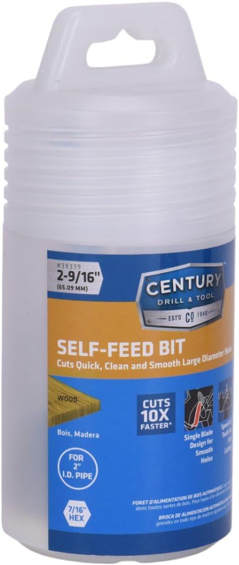 Century Drill & Tool 38339 Self Feed Wood Bit, 2-9/16"