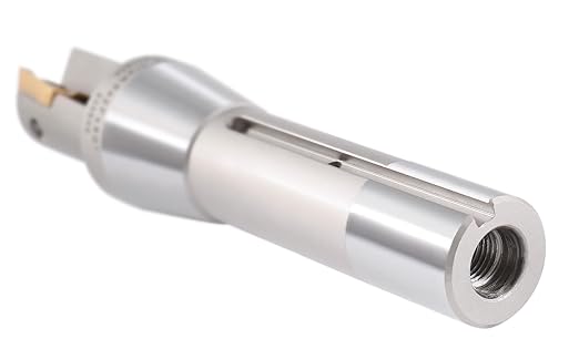 Accusize Industrial Tools 1'' by 5-27/32'' 90 Degree R8 Shank Indexable End Mills with 2 Apkt1604 Carbide Inserts Installed, 0028-6903