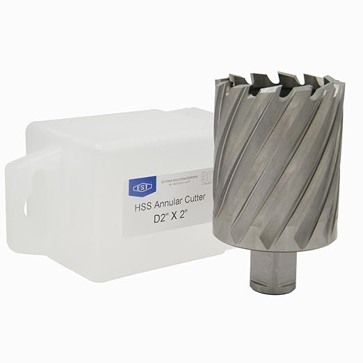 HSS M2AL Annular Cutter 2" DOC with 3/4" Weldon Shank for Magnetic Drill Press by EST (D2 X 2")