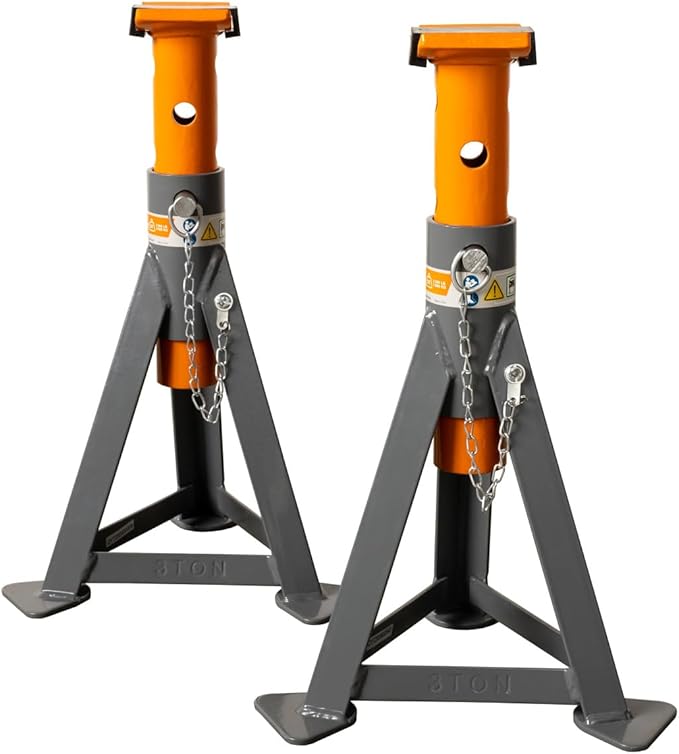 3.3-Ton Jack Stands (x2), Suited for Most Cars, SUVs and Pickup Trucks, Sold in Pair.