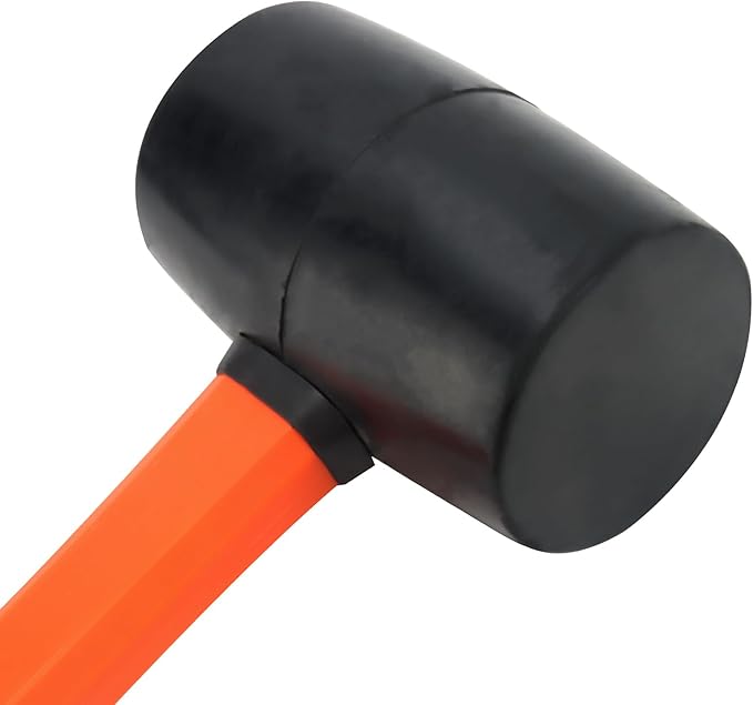 SOUJAP 4 Pack 16oz Rubber Mallet Hammer, 500g Black Rubber Flooring Hammer for Tiling, Paving Slabs, Floor