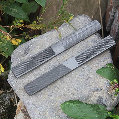(2 Pack) 4 Way Wood Rasp File, Premium Grade High Carbon Hand File and Round Rasp, Half Round Flat & Needle Files for Sharpening Wood and Metal Tools
