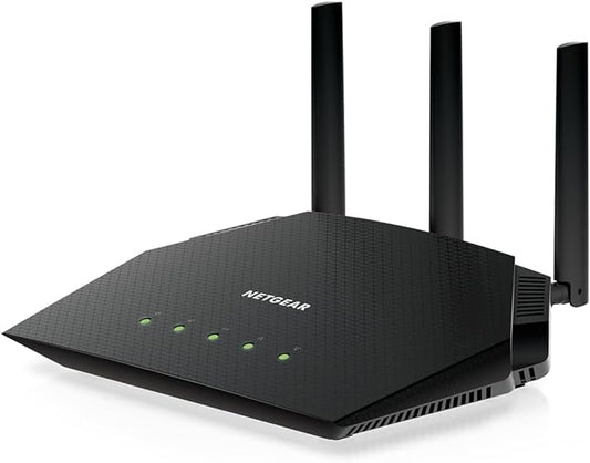 NETGEAR Nighthawk WiFi 6 Router (RAX36) ??Router Only, AX3000 3 Gbps Wireless Speed ??Dual-Band Gigabit Internet ??Covers 2,000 sq. ft., 25 Devices ??Built-in VPN, USB 3.0, Gaming