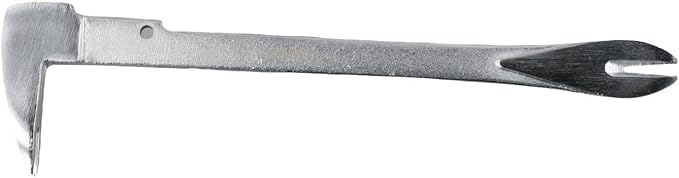 Nail Puller Extractor and Remover Tool with Dual Strike Zones, Precision Claws for Embedded or Headless Nails, Metal Carpentry Pry Bar for Woodworking and Household Repairs, Silver(A)
