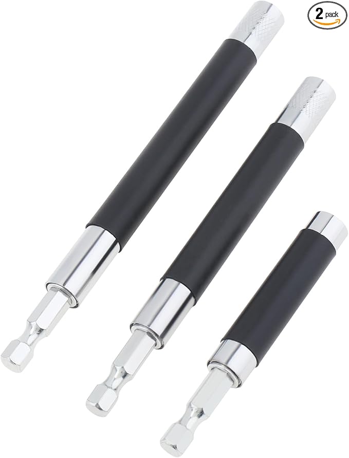 ChgImposs 6PCS/Set Scalable Magnetic Screw Drive Guide Drill Bit Tip Holder Screwdriver Bit Holder Extension Bar Adapter, Drill Bit Guide Rod Adapter