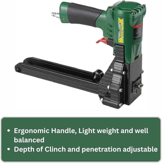 Klinch-Pak KP-CPN Pneumatic 1-1/4 Inch C-Crown Carton Closing Top Stapler for C-Series 5/8-Inch to 3/4-Inch Staples Leg SIM to H-3064, Ideal for Box Closing, Displays and Packaging