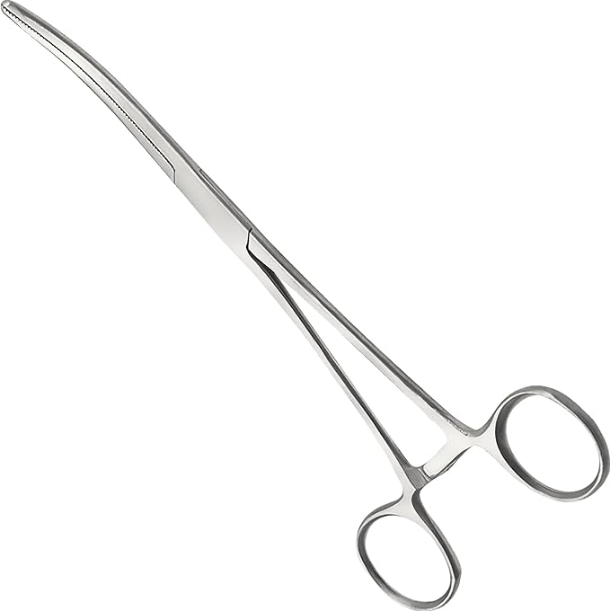 Pean Hemostat Straight and Curved Multipurpose Locking Tweezer Clamps Serrated, Stainless Steel - Hemostats for Nurses, Fishing Forceps, Crafts and Hobby