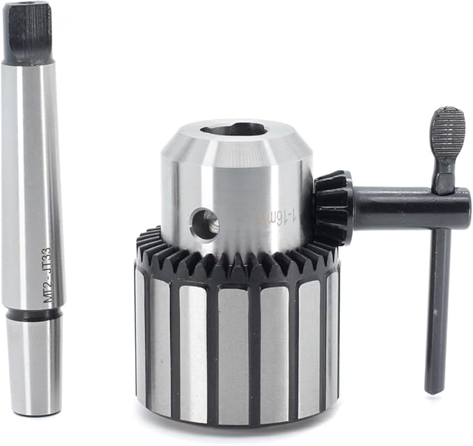 Drill Chuck JESTUOUS JT33 Key Type 5/8 Inch(1-16mm) with MT2 Morse Taper Arbor Heavy Duty Chucks