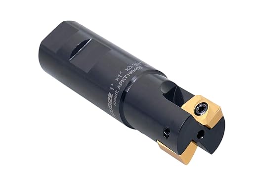 Accusize Industrial Tools 1'' 90 Deg Square Shoulder Indexable End Mill with Apkt1604 Inserts, 0056-0921