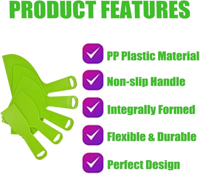 Utoolmart Putty Scraper 6" Plastic Flexible Putty Knives Spreader for Taping Drywall Wall Painting Green 3Pcs