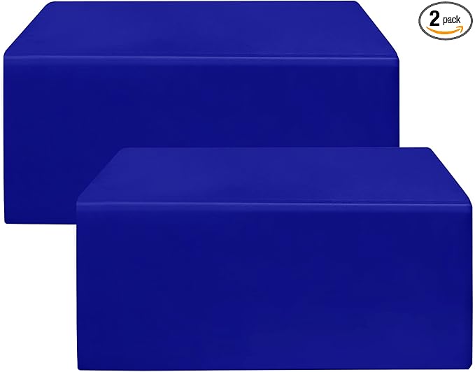 HolidayIdeas Fitted Royal Blue Table Covers - 96 x 30 Inch - 2 Pack Rectangle Tablecloths for 8 Foot Tables, Polyester Fabric Tablecloth for Parties, Trade Show, Farmers Market