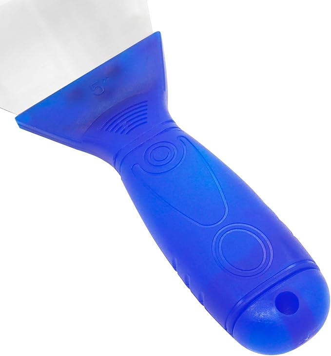Putty Knife, 5 Inch Metal Steel Scraper, Plastic Handle Spackle Knives for Drywall, Decals, Wall paper, Patching, Painting, Taping, Scraping Coating