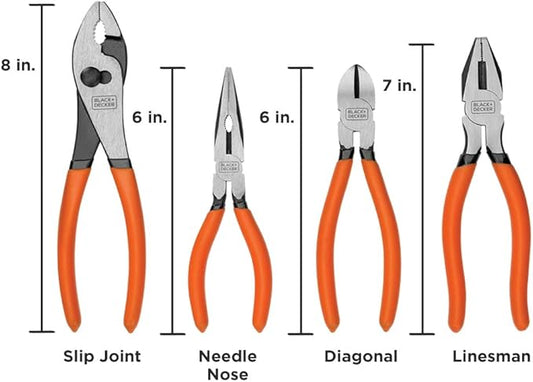 BLACK+DECKER Plier Set, 4-Piece (BDHT84002)
