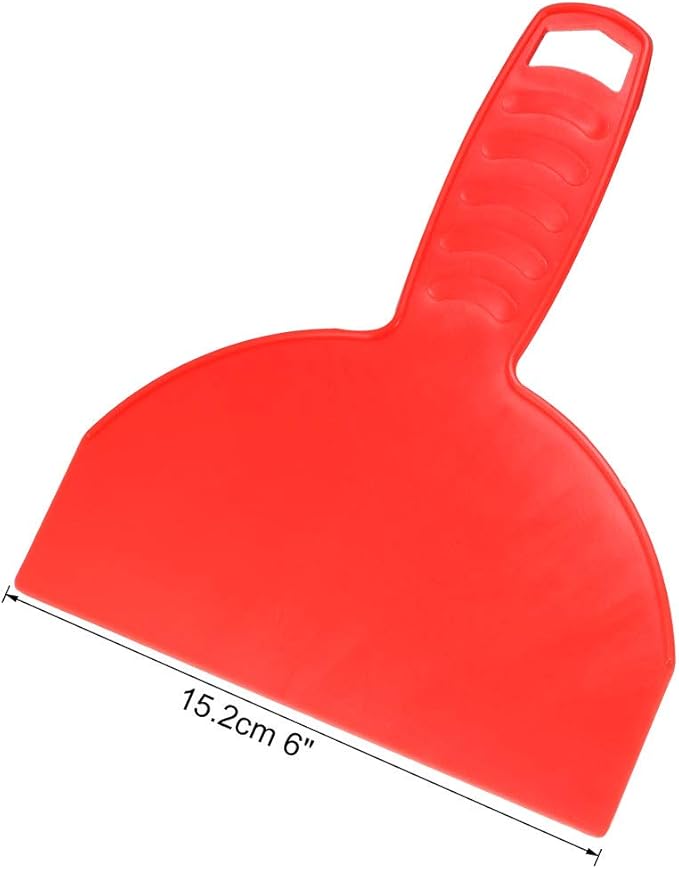 uxcell Putty Scraper 6" Plastic Flexible Putty Knives Disposable Spreader for Taping Drywall Wall Painting Red