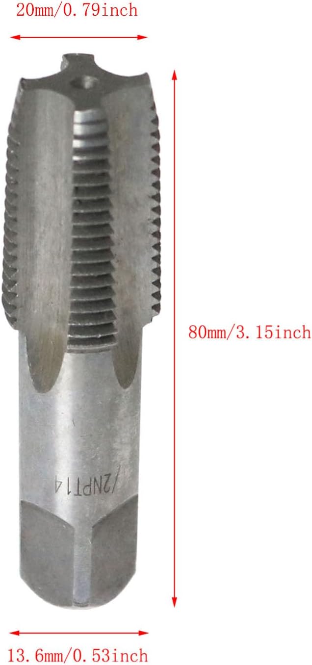 RLECS NPT Pipe Tap 1/2'' NPT High Speed Steel Right Hand Pipe Taps for Chasing NPT Pipe Threads