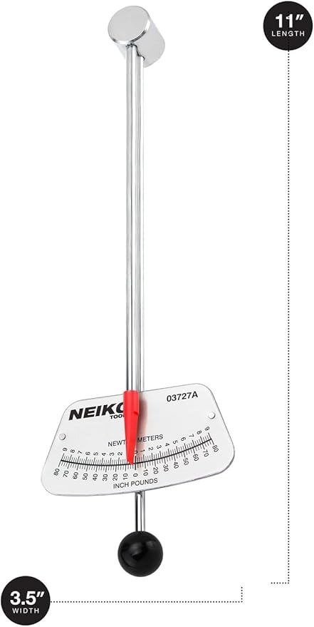 Neiko 03727A 1/4-Inch-Drive Beam Torque Wrench, SAE and MM Bicycle and Automotive Wrench, Reads in 0??0 Inches/Pounds and 0?? Newton/Meter Increments