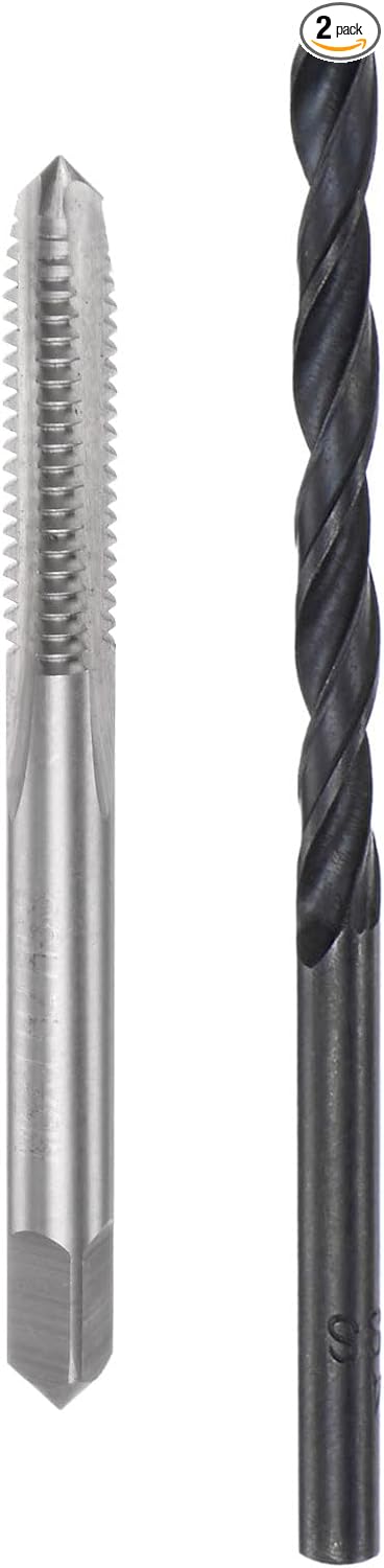 uxcell Metric Tap and Drill Bit Set, M5 x 1 Thread Tap & 4mm Black Oxide Twist Drill Bit, Straight Flute Tap Tapping Threading Repair Tool Kit