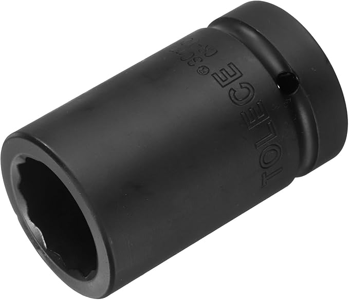 uxcell 1" Drive 30mm 12-Point Impact Socket, CR-MO Steel 80mm Length, Standard Metric Sizes