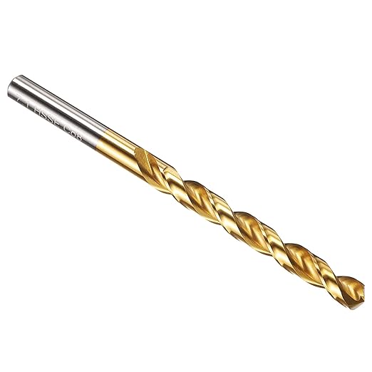 PATIKIL 7.1mm Drill Bit, M42 8% Cobalt High-Speed Steel Jobber Straight Shank 135° Titanium Nitride (TiN) Coated for Hard Metal Stainless Steel - 1 Pack