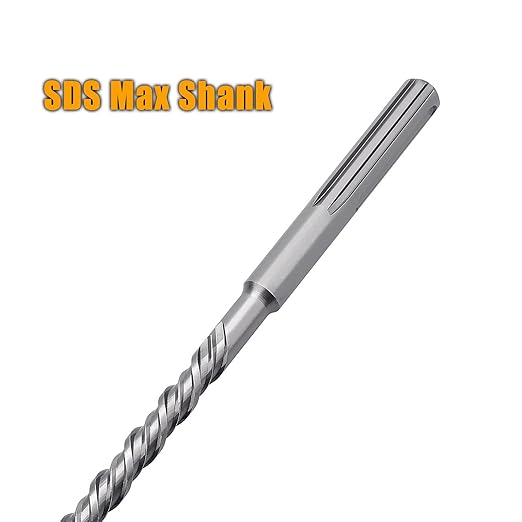 1-1/8 inch x 31.5 inch SDS Max Rotary Hammer Drill Bit, Carbide Tipped Concrete Drill Bits for Concrete, Brick, Cement and Stone, 31.5 inch Length (1-1/8 in x 31.5 in)