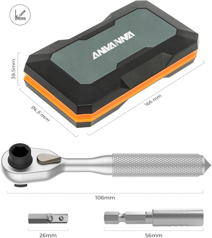 42 in 1 Magnetic Screwdriver, Screwdriver Set, Multi Bit Ratcheting Screwdriver Set with Storage Case Repair Tool Kit for Computer, Eyeglass, Bicycles, Watch, Ring Doorbell, Furniture and DIY