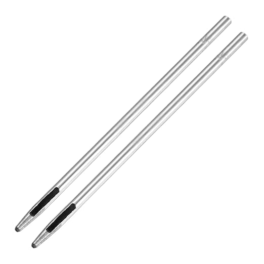 1.2MM Leather Hole Punch Tool [2PCS] - Metal Round Belt Hole Puncher Use for Leather Working & Belts & Watch Band & Paper & Plastic - [Silver Tone] Round Hollow Tools